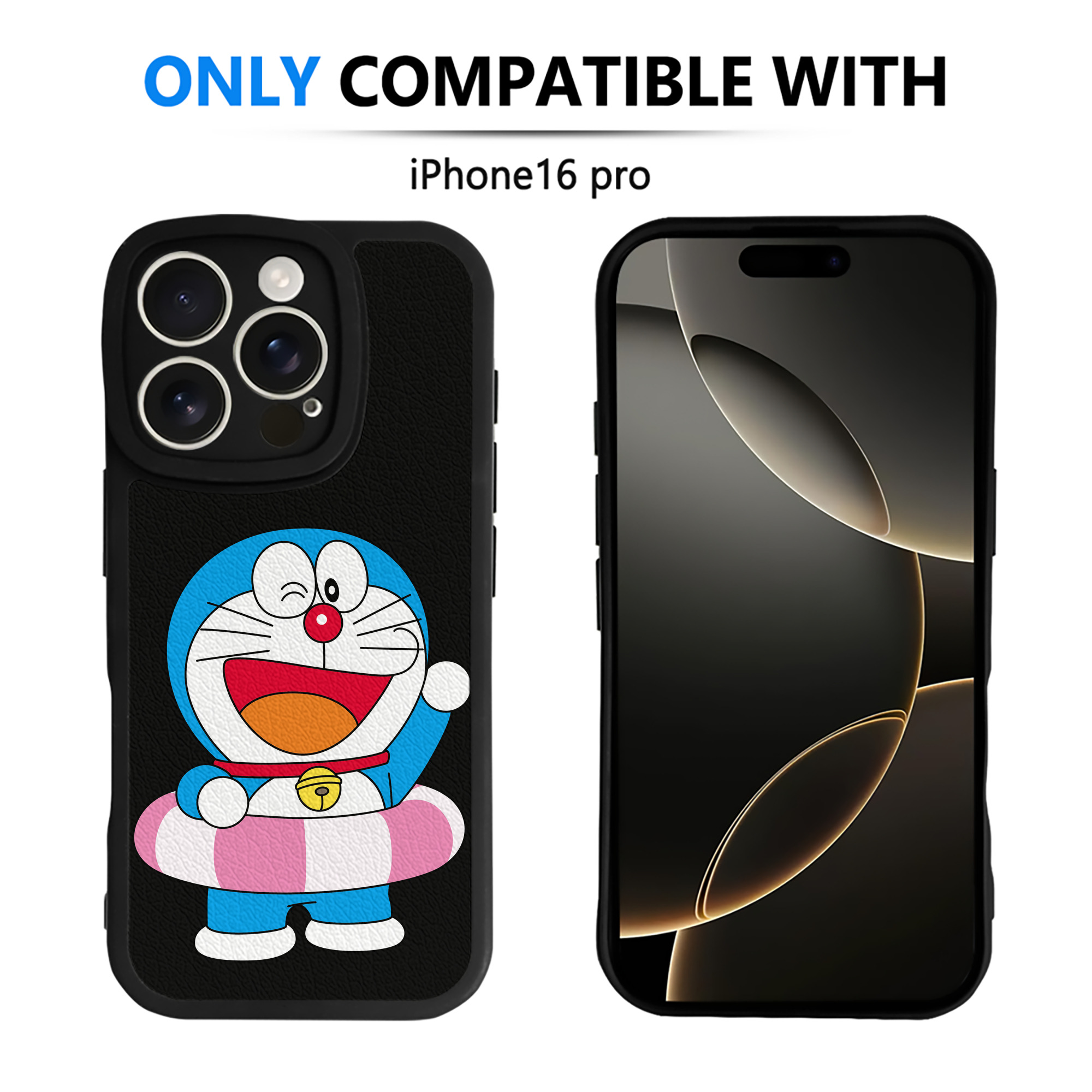 （画像用） ドラえもん Doraemon 【iPhone 16シリーズ対応】シリコンスマホケース（レザー調） 材質：シリコン